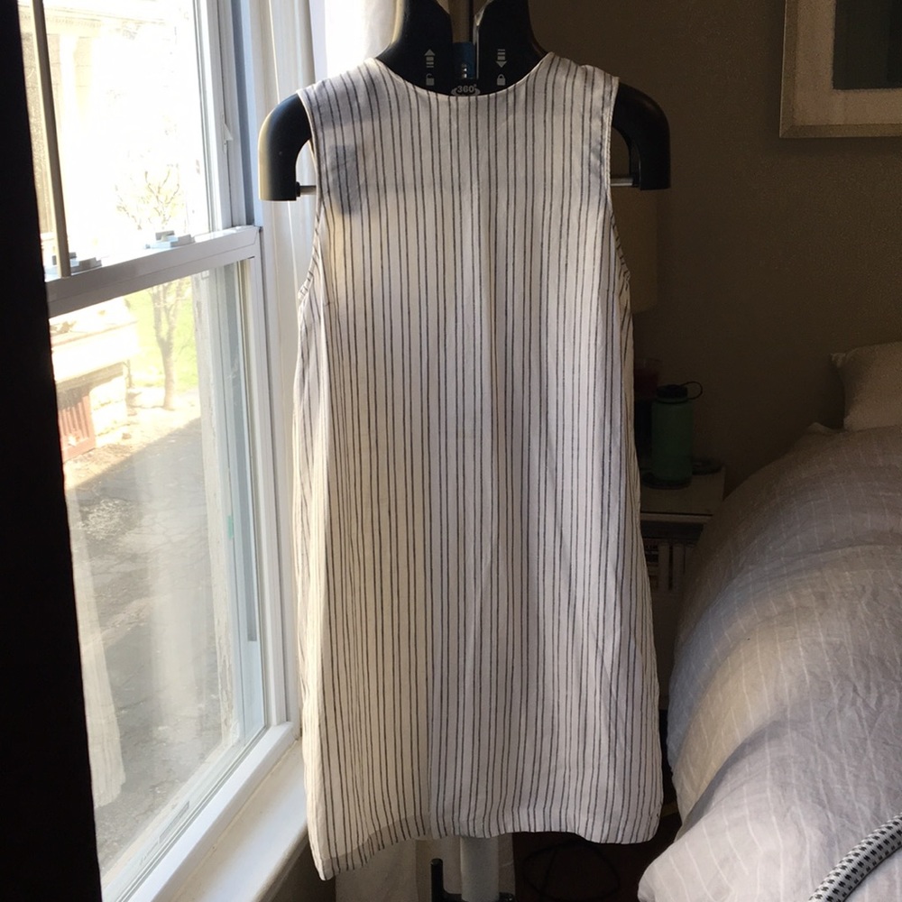 Theory Keshelle Back Lace-Up Stripe Dress